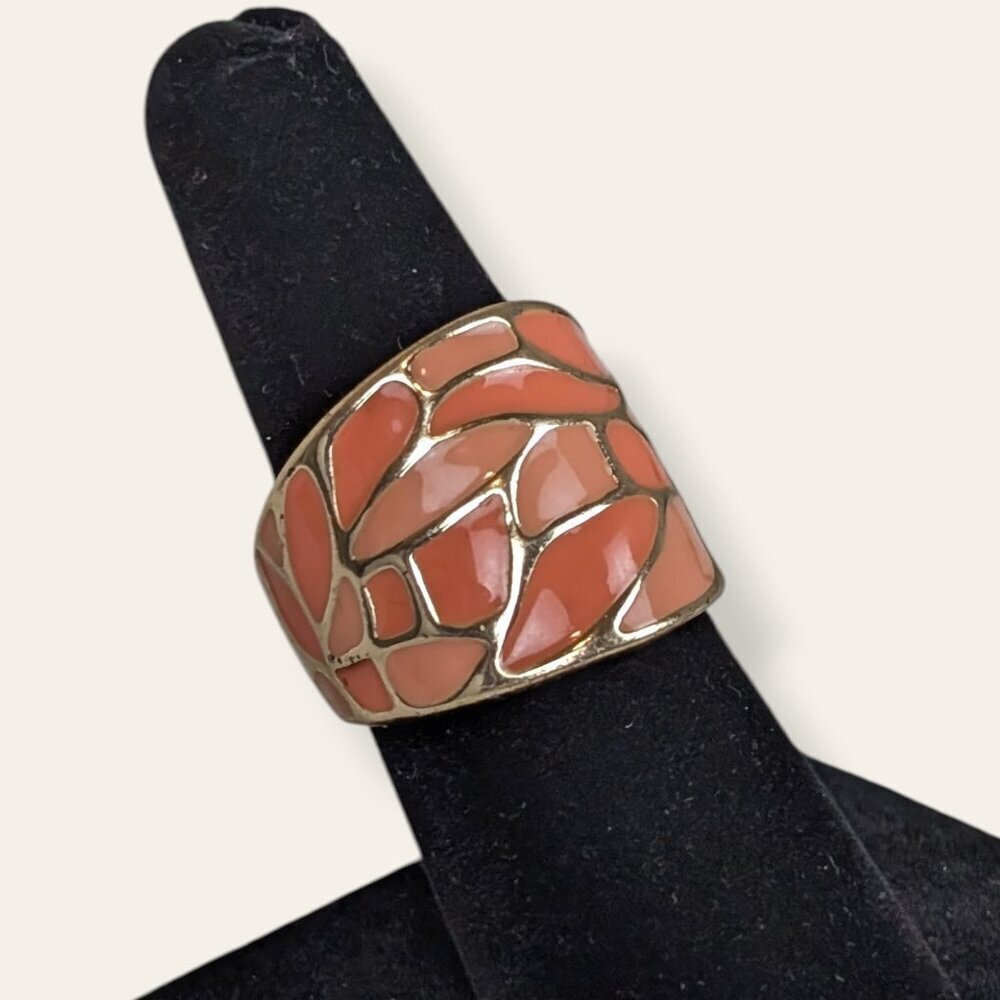 (2/$20) Peach & Coral Enamel Ring